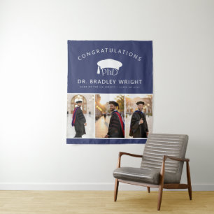 PhD Doctoral Grad Hat Doctoral Graduation Tapestry