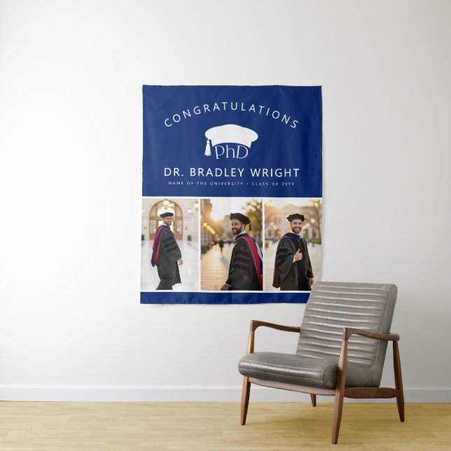 PhD Doctoral Grad Hat Doctoral Graduation Tapestry (In Situ)