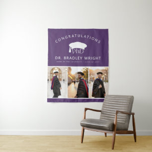 PhD Doctoral Grad Hat Doctoral Graduation Tapestry