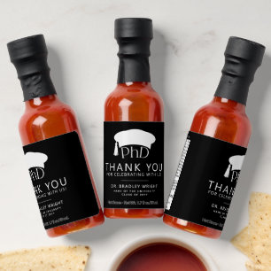 PhD Doctoral Grad Hat Graduation Thank You Hot Sauces