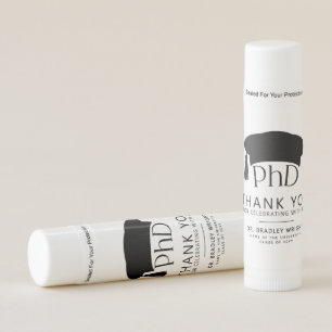 PhD Doctoral Grad Hat Graduation Thank You Lip Balm