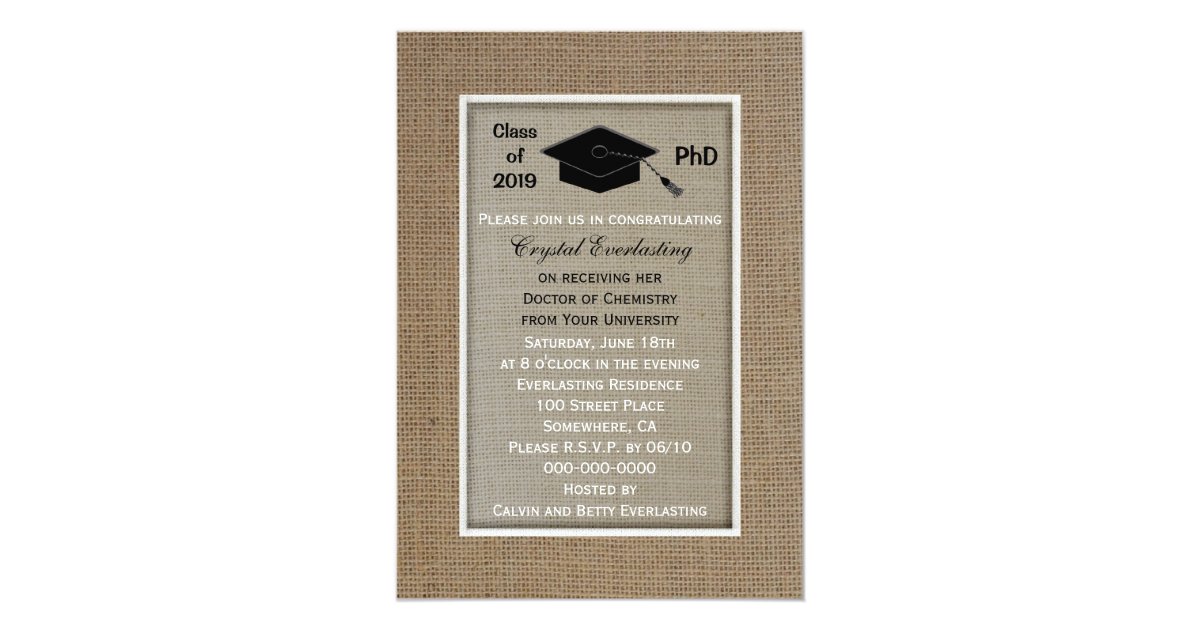 PhD Doctoral Graduation Announcement Invitation | Zazzle.com