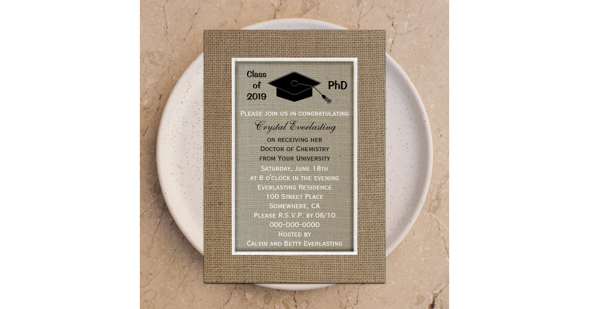 PhD Doctoral Graduation Announcement Invitation | Zazzle