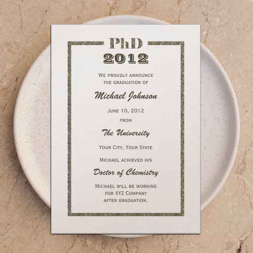 PhD Doctoral Graduation Announcement Metallic