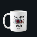 PhD Doctorate Degree - Graduation Custom Name Mug<br><div class="desc">This is a high-quality ceramic mug with a flawless design that is dishwasher and microwave safe. It's the perfect gift for a fresh PhD graduate.</div>