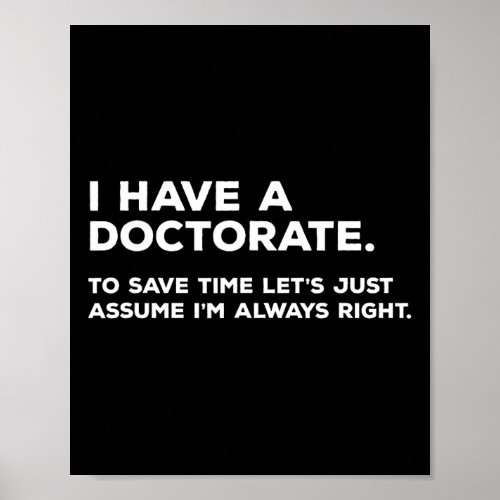 Phd Doctorate Graduation Gifts  Poster