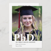 Phd doctorate graduation grad university 2 photo announcement (Front/Back)