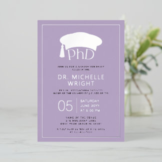 Phd Doctorate Hat Doctoral Degree Graduation Foil Invitation