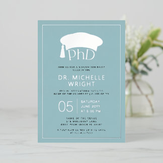 Phd Doctorate Hat Doctoral Degree Graduation Foil Invitation
