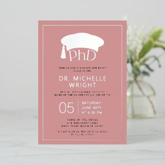 Phd Doctorate Hat Doctoral Degree Graduation Foil Invitation