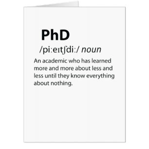 PhD Funny Dictionary Definition Card