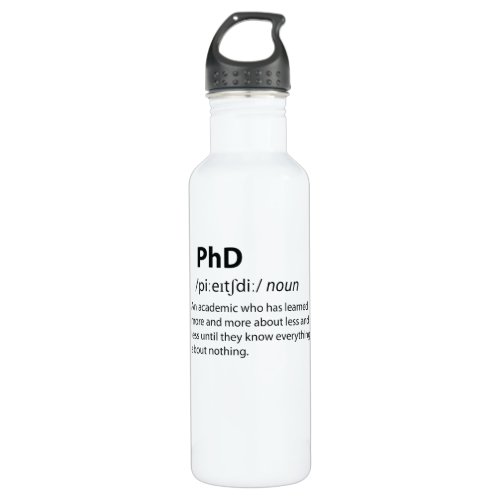PhD Funny Dictionary Definition Stainless Steel Water Bottle
