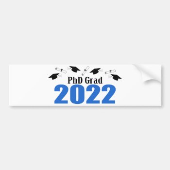 Phd Grad 2022 Caps And Diplomas (blue) Bumper Sticker by LushLaundry at Zazzle