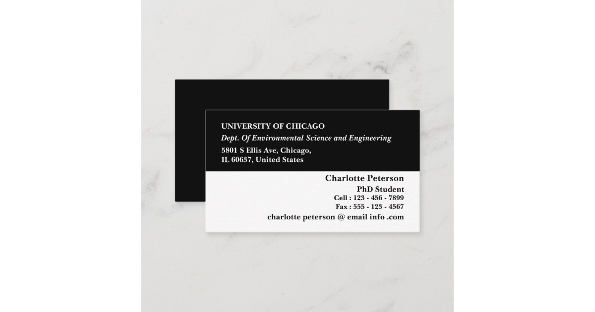 business card phd student