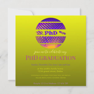 Phd graduation celebration invitation card