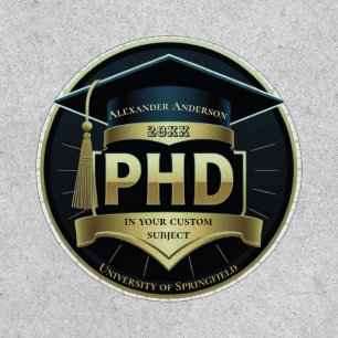 Phd graduation doctoral thesis gift iron on patch