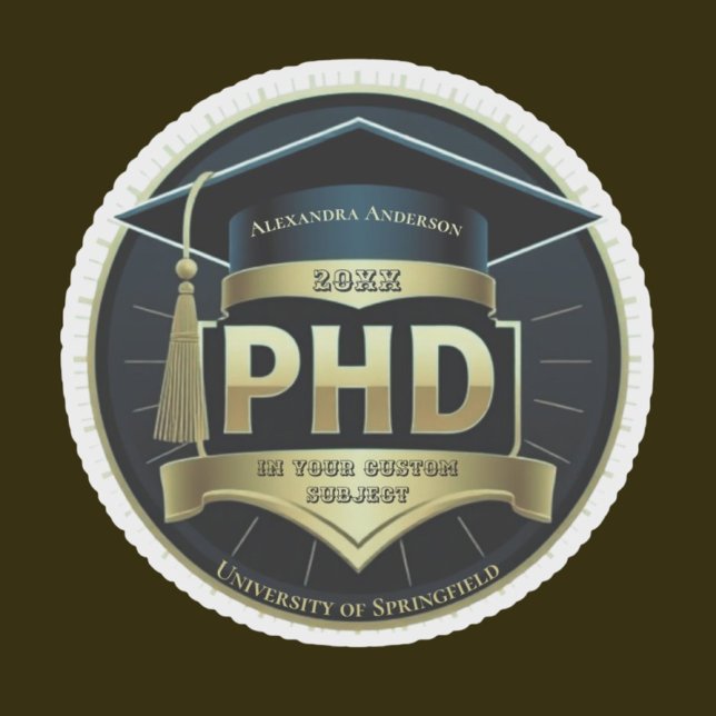 Phd graduation doctoral thesis gift sticker (Creator Uploaded)