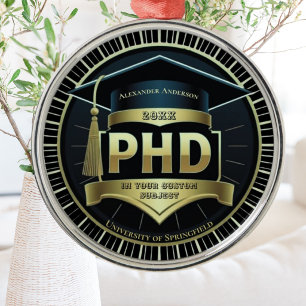Phd graduation doctoral thesis medal metal ornament