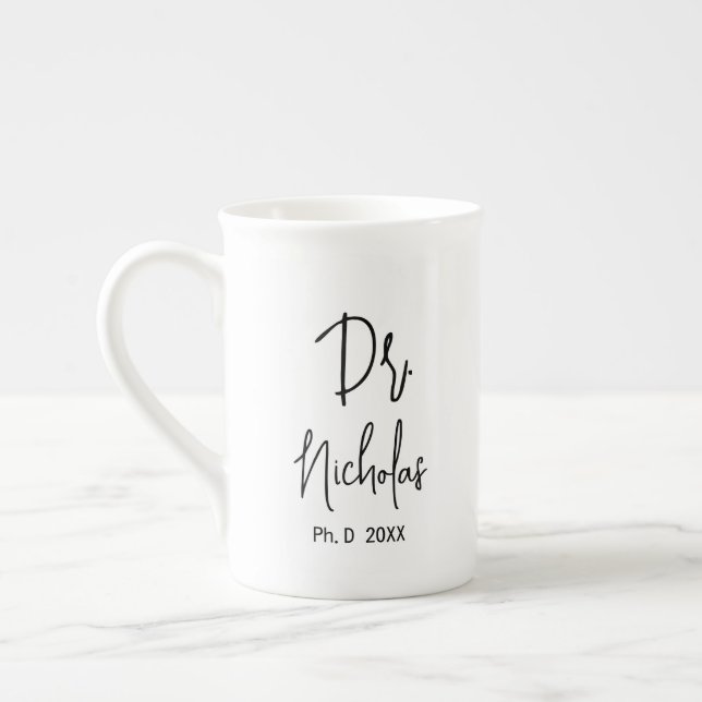 PhD Graduation Gift Doctorate Degree Graduate Bone China Mug (Left)