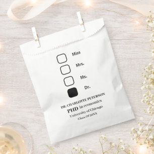 PhD Graduation Party   Favor Bag