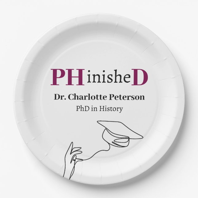 PhD Graduation Party  Paper Plates (Front)