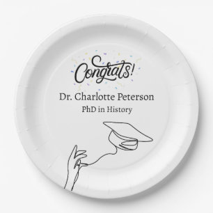 PhD Graduation Party  Paper Plates