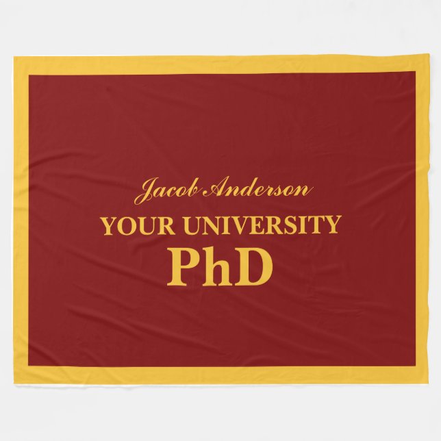 PhD Graduation Personalized Name Fleece Blanket (Front (Horizontal))