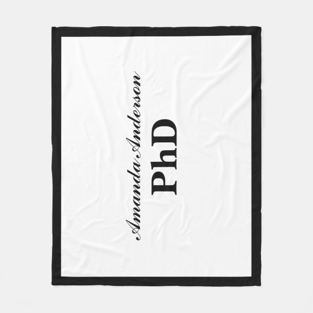 PhD Graduation Personalized Name Fleece Blanket (Front)