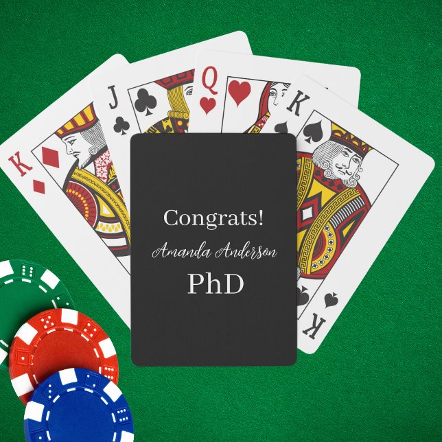 PhD Graduation Personalized Name Poker Cards (Creator Uploaded)