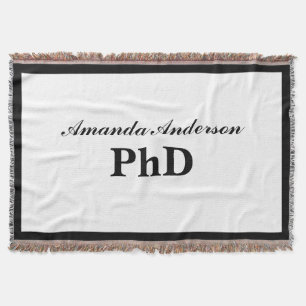 PhD Graduation Personalized Name Throw Blanket