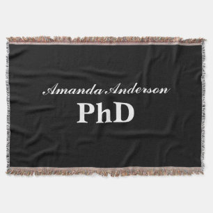 PhD Graduation Personalized Name Throw Blanket