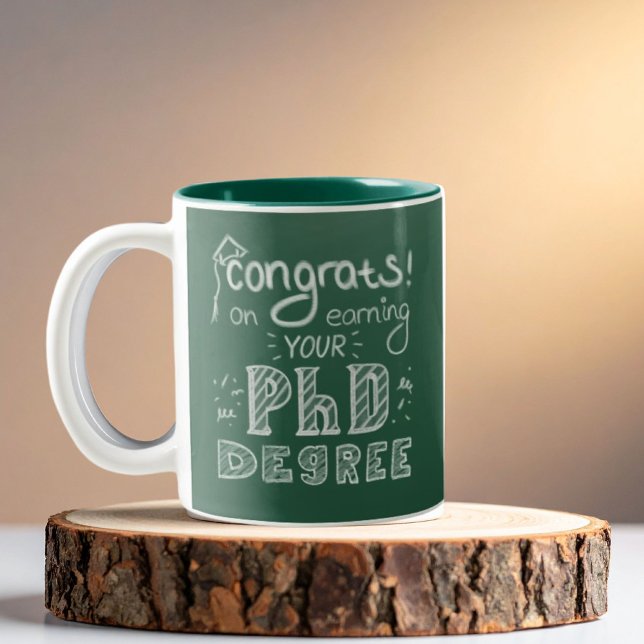 PhD graduation thesis defense graduate gift Two-Tone Coffee Mug (Creator Uploaded)