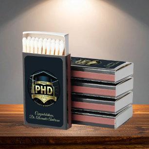 PhD graduation thesis defense matchboxes