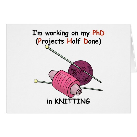 PhD in Knitting Cards (Front Horizontal)