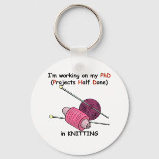 PhD in Knitting Keychain