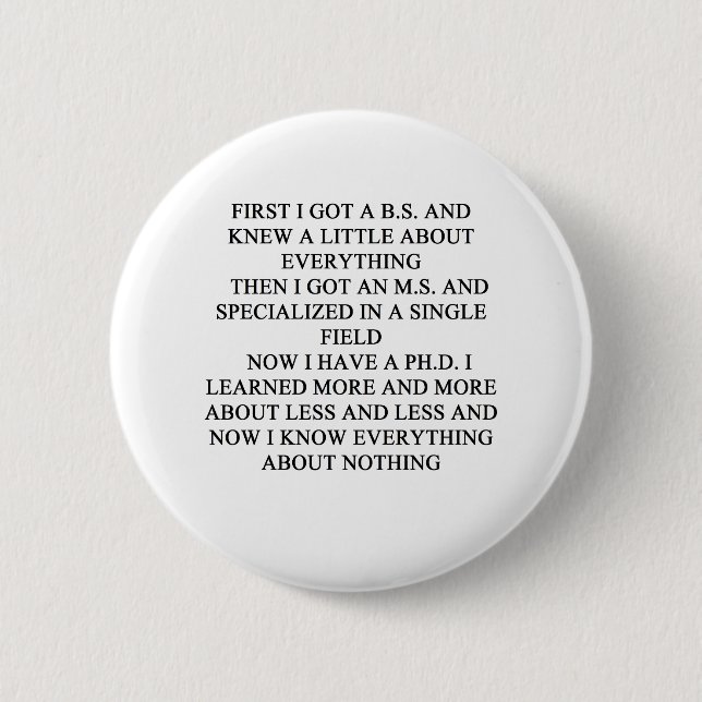 PHD joke Button (Front)