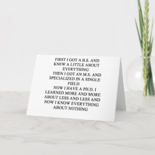 PHD joke Card