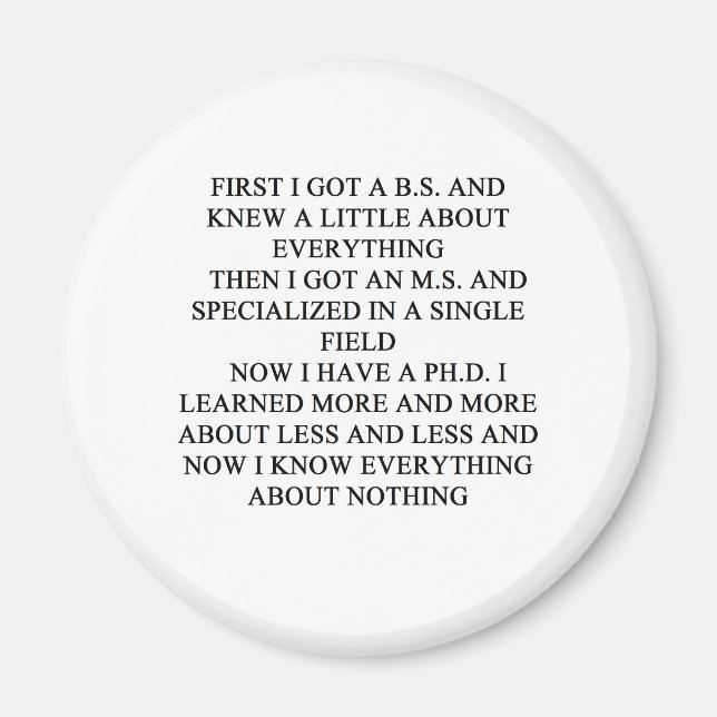 PHD joke Magnet (Front)