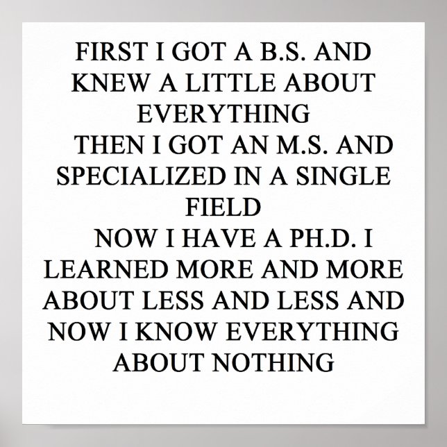 PHD joke Poster (Front)