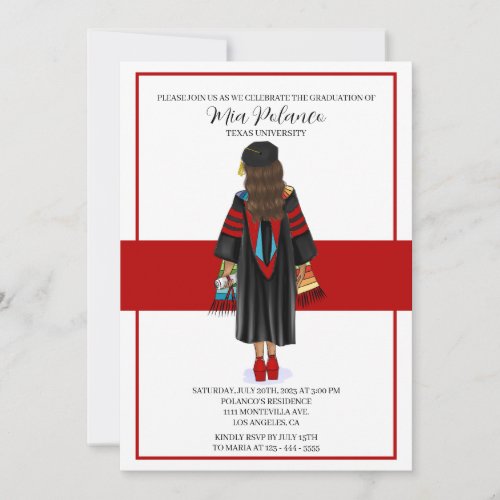 PhD Latina Congratulation Graduation Invitation