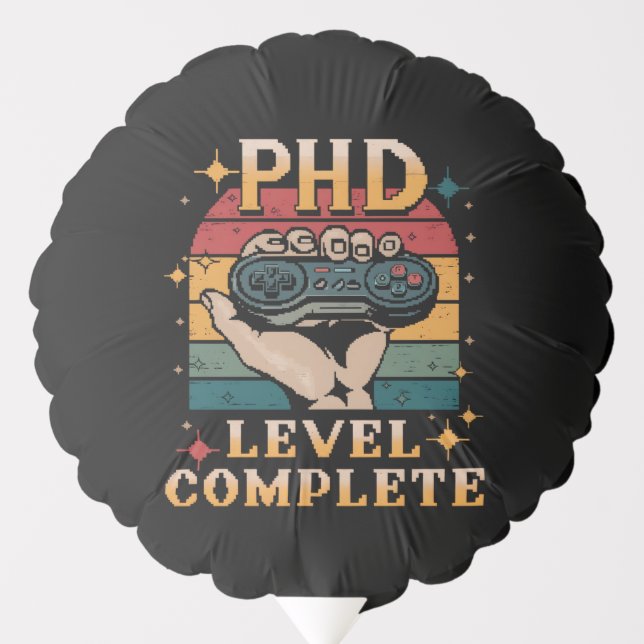 PhD Level Complete Graduation Doctorate Gaming Balloon (Front)