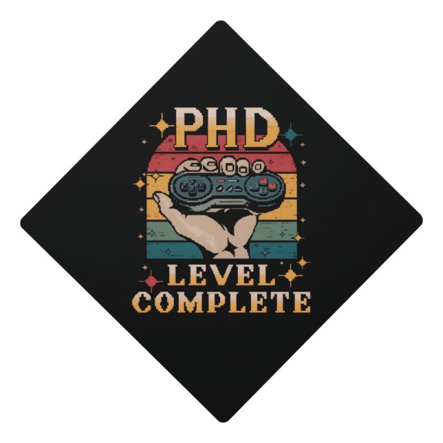 PhD Level Complete Graduation Doctorate Gaming Cap Topper (Front)