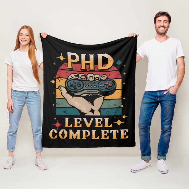 PhD Level Complete Graduation Doctorate Gaming Fleece Blanket (In Situ)