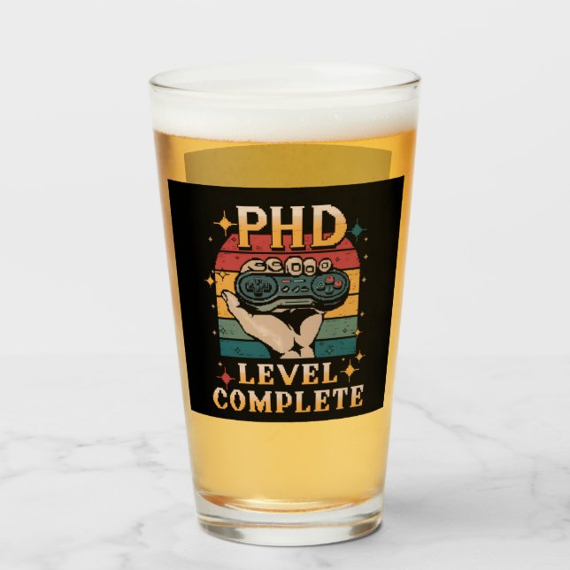 PhD Level Complete Graduation Doctorate Gaming Glass (Front Filled)