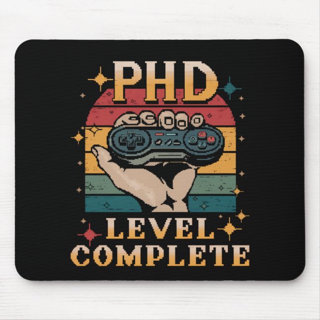 PhD Level Complete Graduation Doctorate Gaming Mouse Pad (Front)