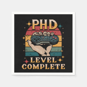 PhD Level Complete Graduation Doctorate Gaming Napkins