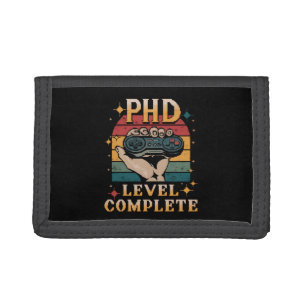 PhD Level Complete Graduation Doctorate Gaming Tri-fold Wallet