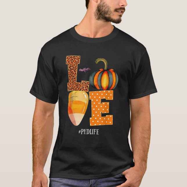 PhD Life Love Nurse Life Halloween Costume Leopard T-Shirt (Front)