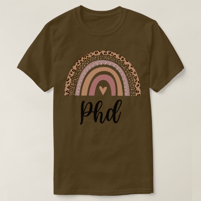 Phd Minimal Rainbow Design T-Shirt (Design Front)