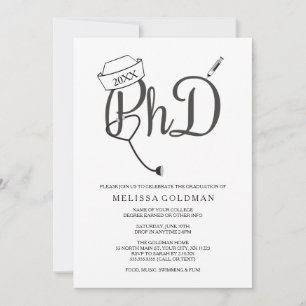 PhD Nursing nurse graduation invites simply stated
